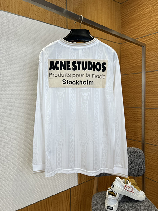 アクネストゥディオズコピー Acne Studios ダークカラーのジャカード織りレタープリント長袖シャツ