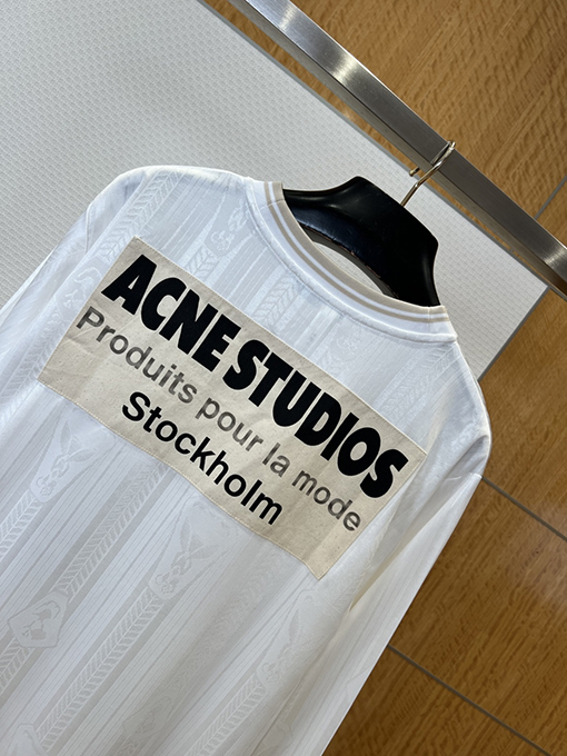 アクネストゥディオズコピー Acne Studios ダークカラーのジャカード織りレタープリント長袖シャツ