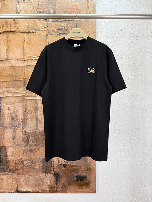 バーバリーコピー 歯ブラシの刺繍ロゴ入り半袖Tシャツ