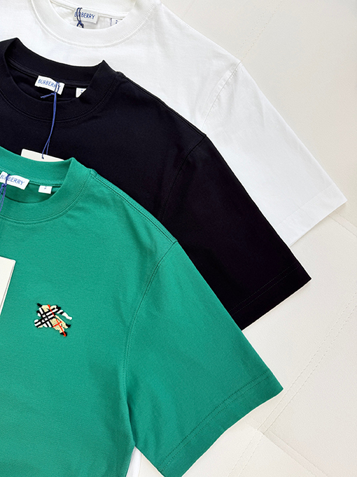 バーバリーコピー 歯ブラシの刺繍ロゴ入り半袖Tシャツ