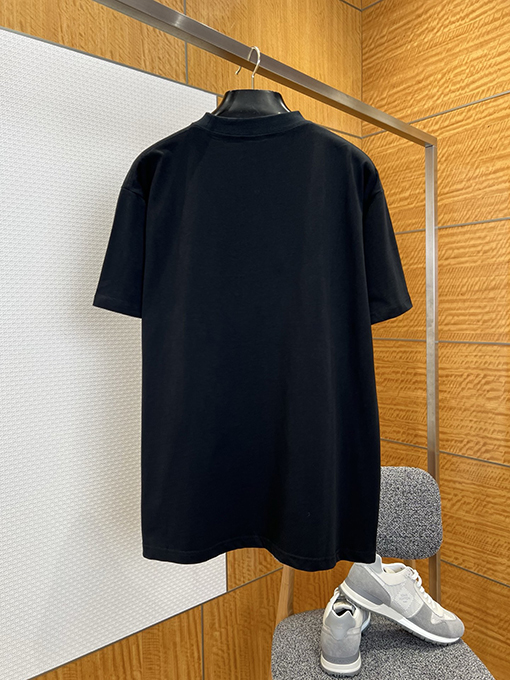 バレンシアガ BALENCIAGA ダークカラーのダメージプリント半袖Tシャツ