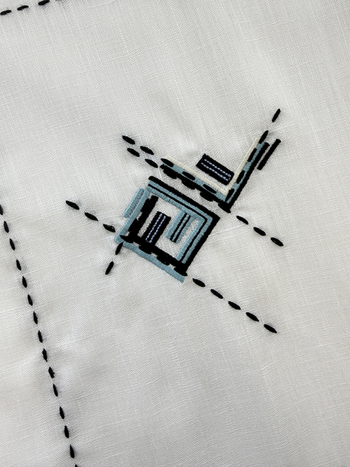 フェンディコピー リネン刺繍入り半袖シャツ