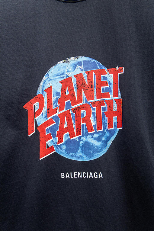 バレンシアガ BALENCIAGA クラシックなダメージと破れをした限定半袖Tシャツ