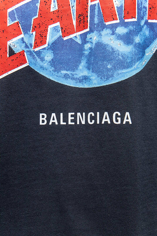 バレンシアガ BALENCIAGA クラシックなダメージと破れをした限定半袖Tシャツ