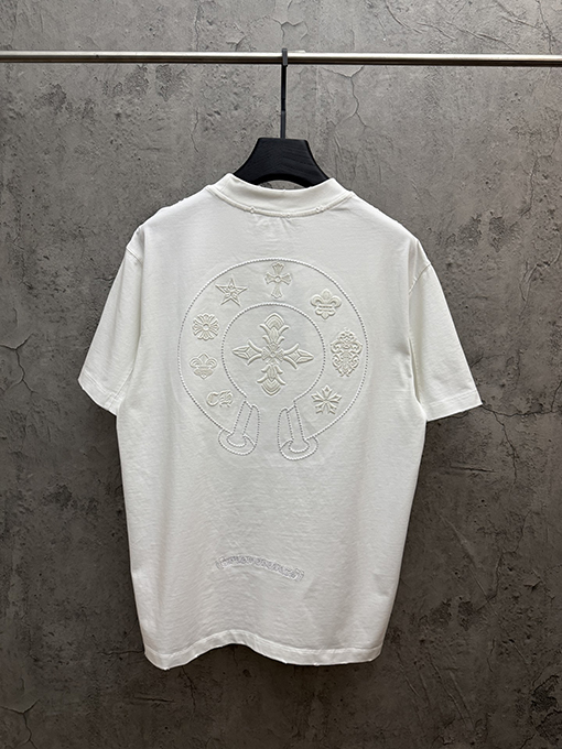 クロムハーツ クラシックな刺繍入り変色半袖Tシャツ