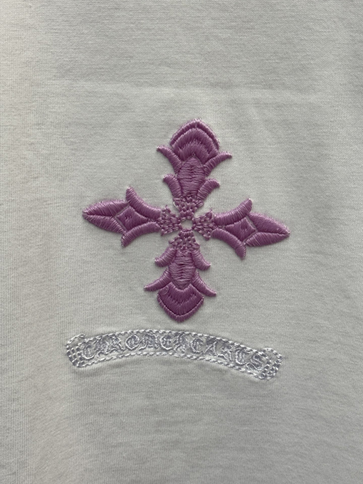 クロムハーツ クラシックな刺繍入り変色半袖Tシャツ