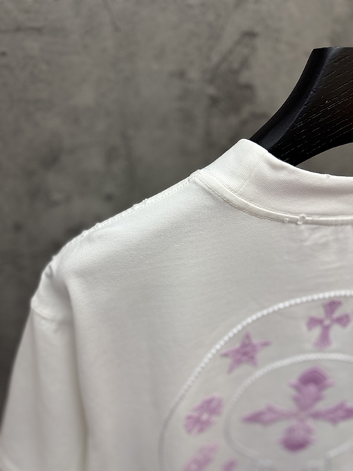クロムハーツ クラシックな刺繍入り変色半袖Tシャツ