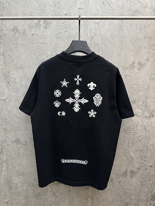 クロムハーツ クラシックな刺繍入り変色半袖Tシャツ