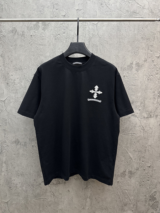 クロムハーツ クラシックな刺繍入り変色半袖Tシャツ