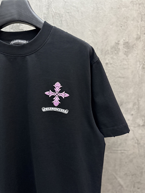 クロムハーツ クラシックな刺繍入り変色半袖Tシャツ