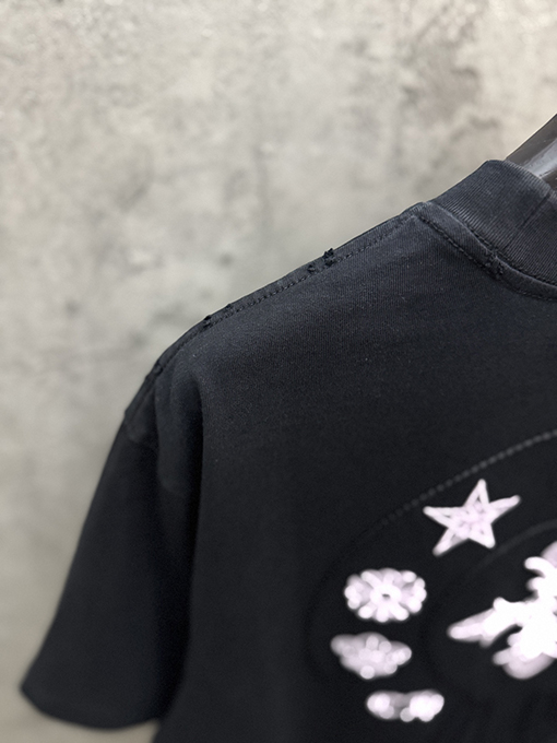 クロムハーツ クラシックな刺繍入り変色半袖Tシャツ
