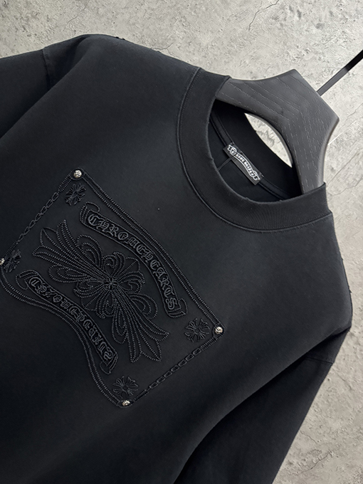 クロムハーツスーパーコピー 3D中空刺繍アーチブリッジ半袖Tシャツ