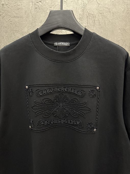 クロムハーツスーパーコピー 3D中空刺繍アーチブリッジ半袖Tシャツ