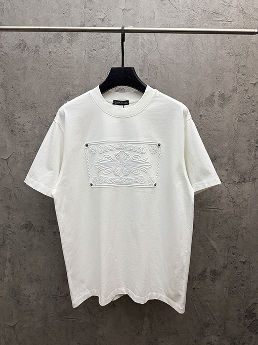 クロムハーツスーパーコピー 3D中空刺繍アーチブリッジ半袖Tシャツ
