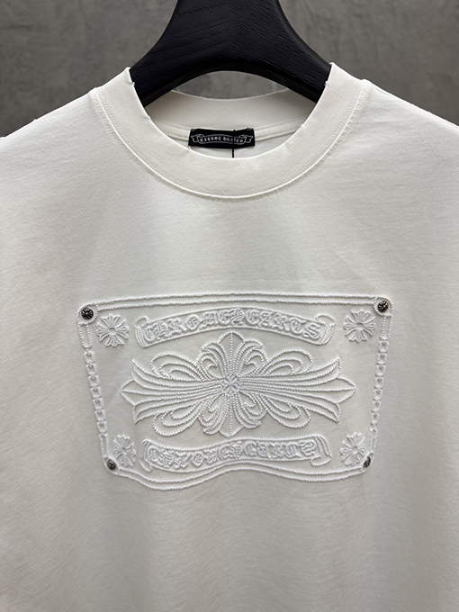 クロムハーツスーパーコピー 3D中空刺繍アーチブリッジ半袖Tシャツ