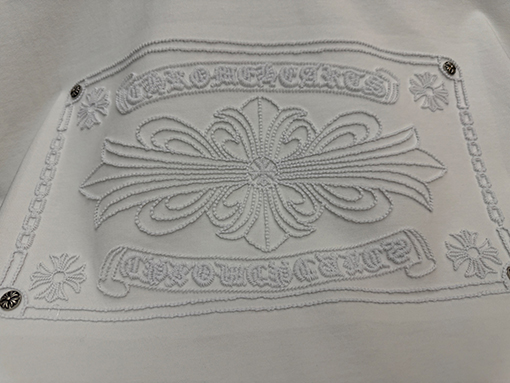 クロムハーツスーパーコピー 3D中空刺繍アーチブリッジ半袖Tシャツ