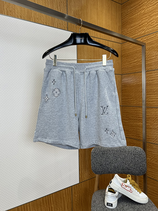 ルイヴィトンコピー モノグラム刺繍プリントのドローストリング付きカジュアルスウェットパンツ