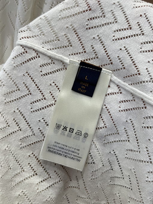 ルイヴィトン LOUIS VUITTON 透かし編みの半袖カラーブロックポロシャツ