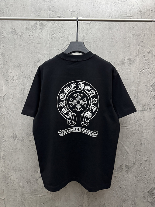 クロムハーツスーパーコピー クラシックな3D刺繍入りUV変色半袖Tシャツ