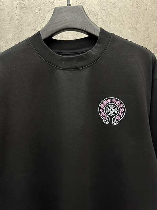 クロムハーツスーパーコピー クラシックな3D刺繍入りUV変色半袖Tシャツ