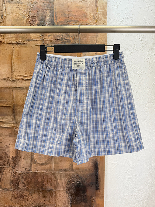 アクネストゥディオズ Acne Studios ロゴ入りチェック柄ショートパンツ