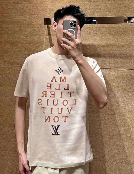 ルイヴィトン レタージャカードニット半袖Tシャツ