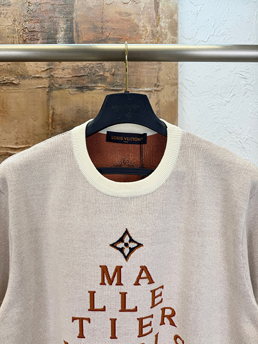ルイヴィトン レタージャカードニット半袖Tシャツ