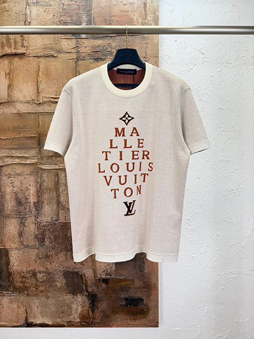 ルイヴィトン レタージャカードニット半袖Tシャツ