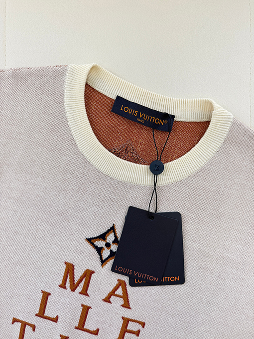 ルイヴィトン レタージャカードニット半袖Tシャツ