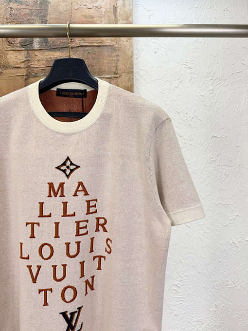 ルイヴィトン レタージャカードニット半袖Tシャツ