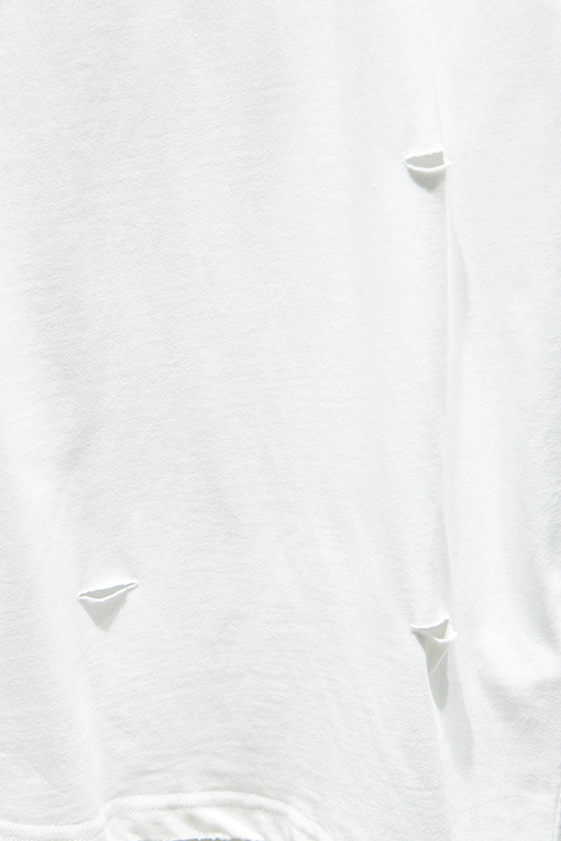 バレンシアガコピー BALENCIAGA クラシックなアーティスティックな破れとひび割れがされた半袖Tシャツ