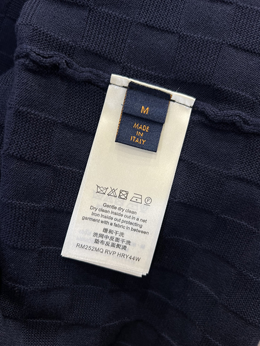 ルイヴィトンコピー LOUIS VUITTON チェック柄ニットのクルーネック半袖Tシャツ