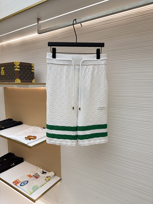 ルイヴィトン LOUIS VUITTON 文字バッジトリム付きチェック柄ジャカードニットショーツ
