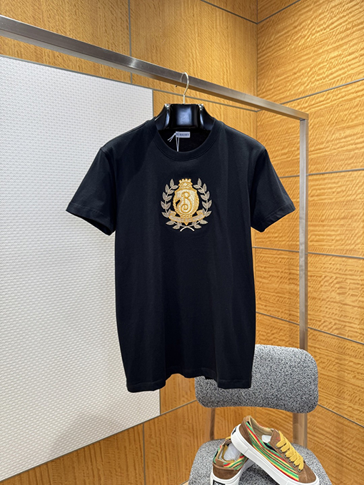 バーバリースーパーコピー 刺繍入りBバッジ付きコットン半袖Tシャツ
