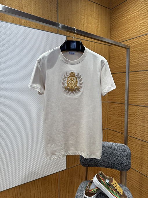 バーバリースーパーコピー 刺繍入りBバッジ付きコットン半袖Tシャツ
