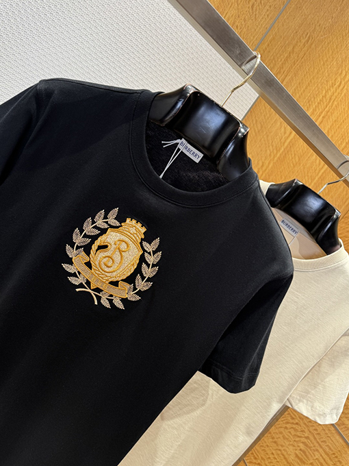 バーバリースーパーコピー 刺繍入りBバッジ付きコットン半袖Tシャツ
