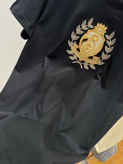 バーバリースーパーコピー 刺繍入りBバッジ付きコットン半袖Tシャツ
