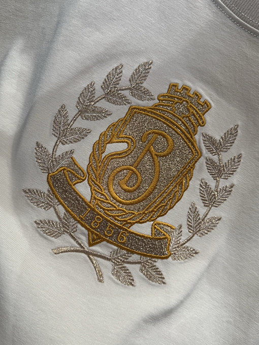 バーバリースーパーコピー 刺繍入りBバッジ付きコットン半袖Tシャツ