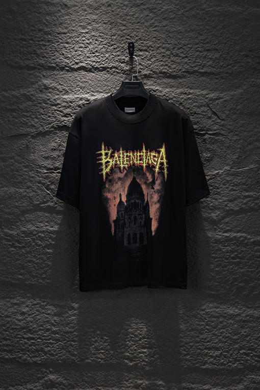 バレンシアガスーパーコピー BALENCIAGA 新作 ホワイトインクダイレクトプリント半袖Tシャツ