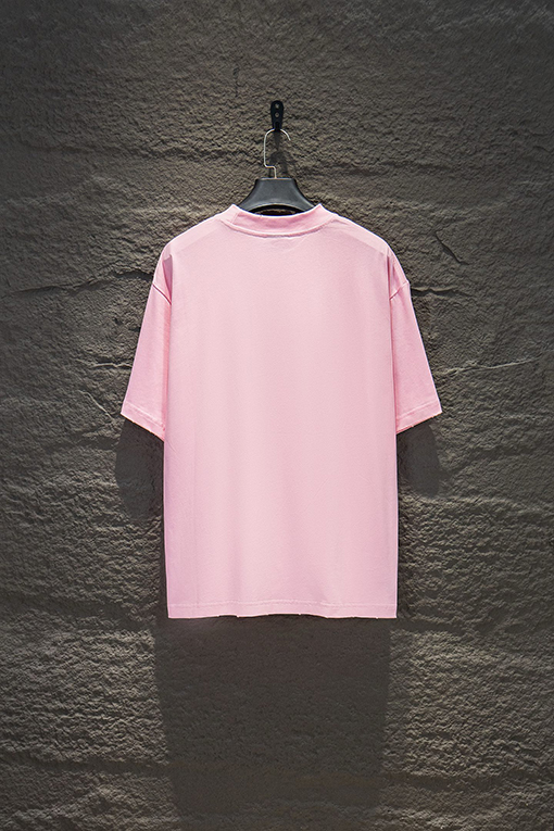バレンシアガ BALENCIAGA クラシックな白インクのダイレクトプリント半袖Tシャツ