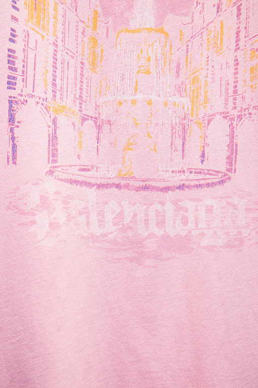バレンシアガ BALENCIAGA クラシックな白インクのダイレクトプリント半袖Tシャツ