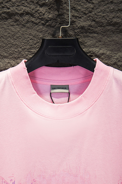 バレンシアガ BALENCIAGA クラシックな白インクのダイレクトプリント半袖Tシャツ