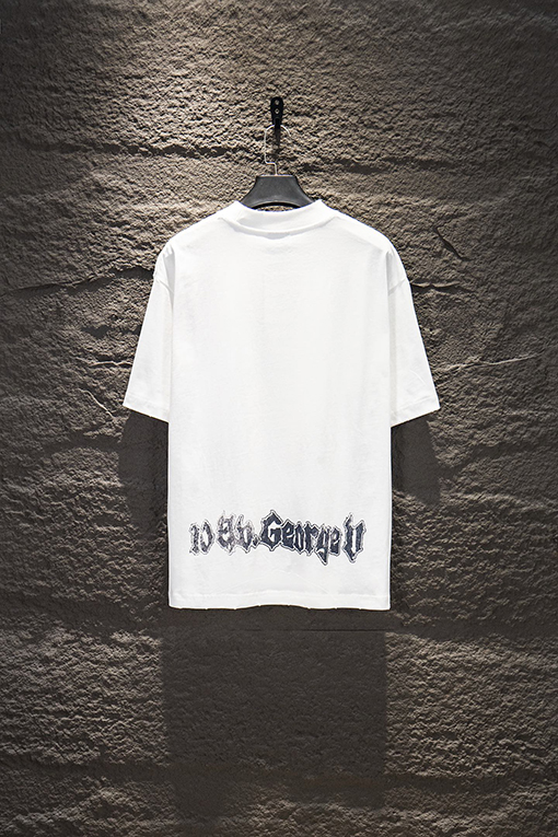 バレンシアガコピー BALENCIAGA ファッションな白インク直刷り半袖Tシャツ