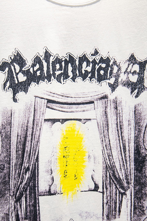 バレンシアガコピー BALENCIAGA ファッションな白インク直刷り半袖Tシャツ