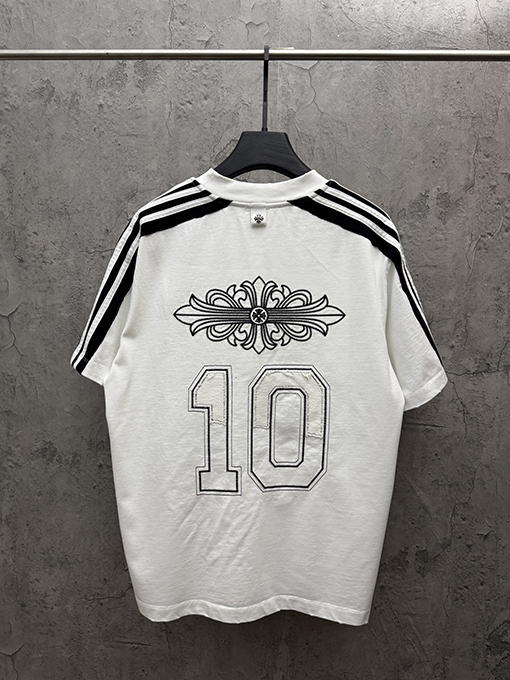 クロムハーツ アップリケクロスステッチスリーブ半袖Tシャツ