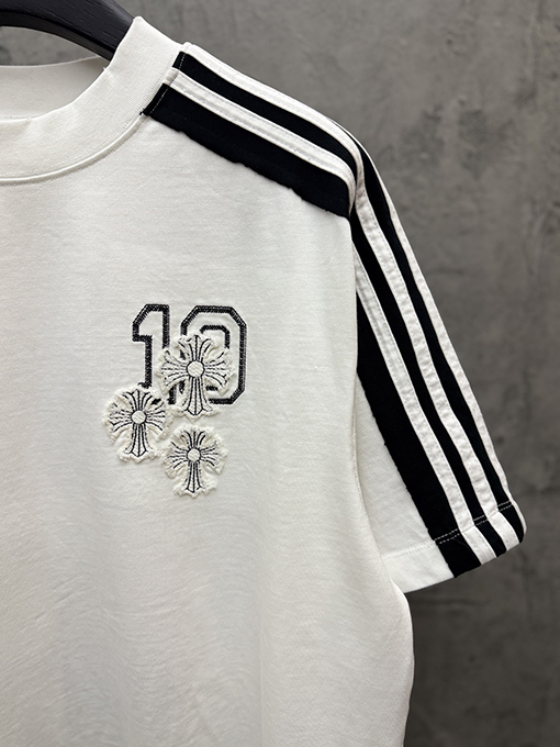 クロムハーツ アップリケクロスステッチスリーブ半袖Tシャツ