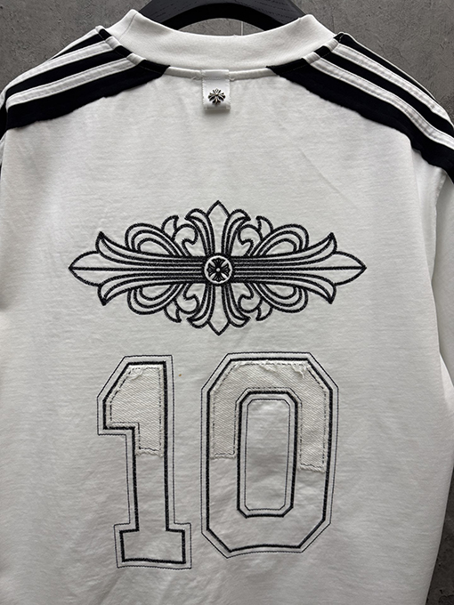 クロムハーツ アップリケクロスステッチスリーブ半袖Tシャツ
