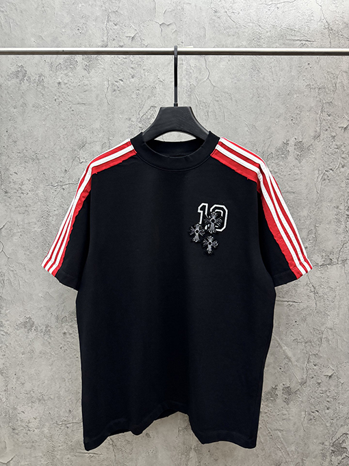 クロムハーツ アップリケクロスステッチスリーブ半袖Tシャツ