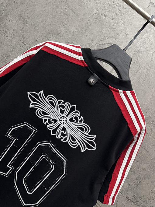 クロムハーツ アップリケクロスステッチスリーブ半袖Tシャツ