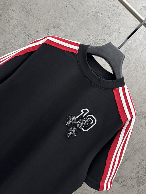 クロムハーツ アップリケクロスステッチスリーブ半袖Tシャツ
